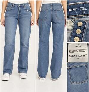 90s Inspired Old Navy Slouchy Straight Women's Jeans Size 12 Medium Wash